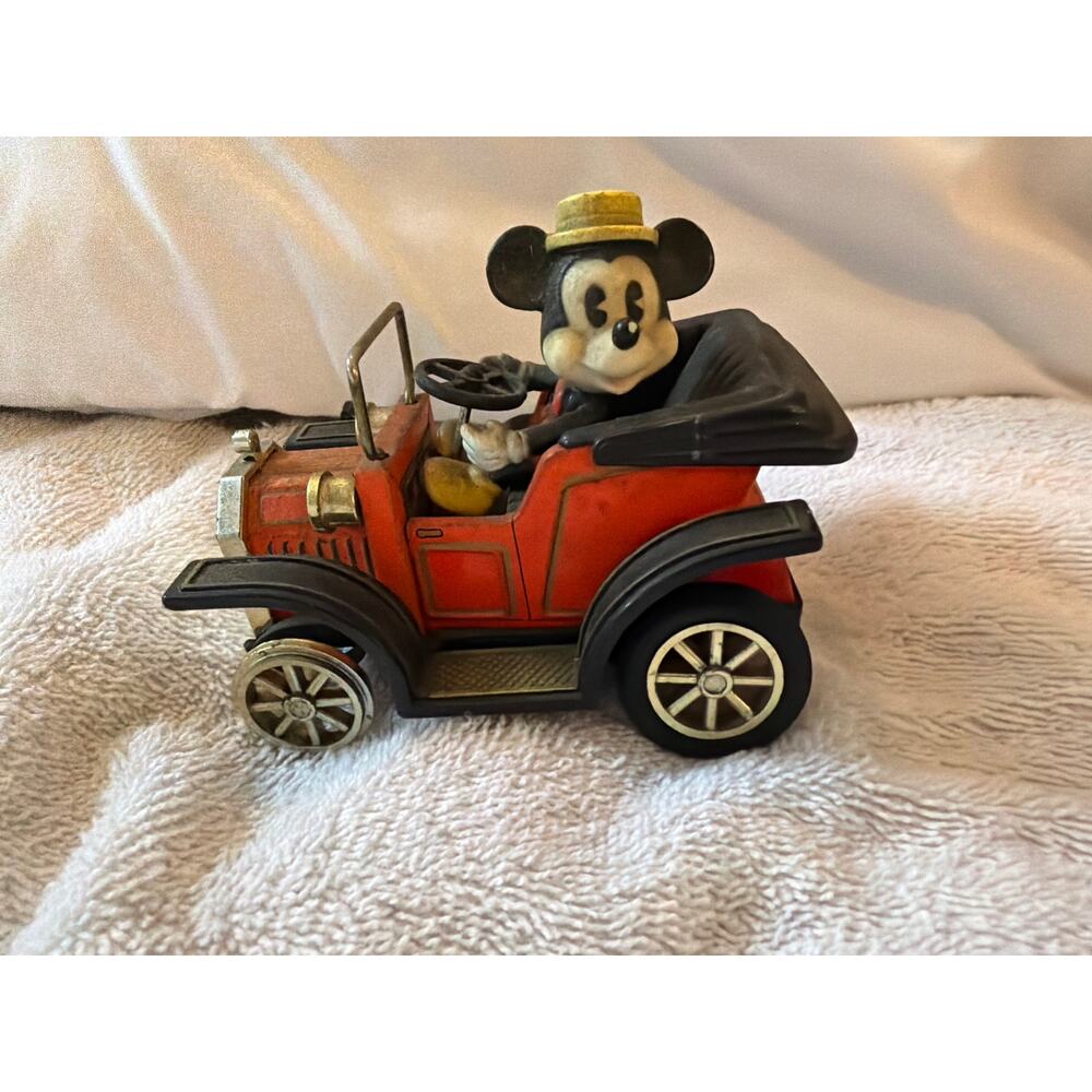 Vintage 1981 Walt Disney Mickey Mouse 1908 Toy Car Tin Japaness Masudaya Corp